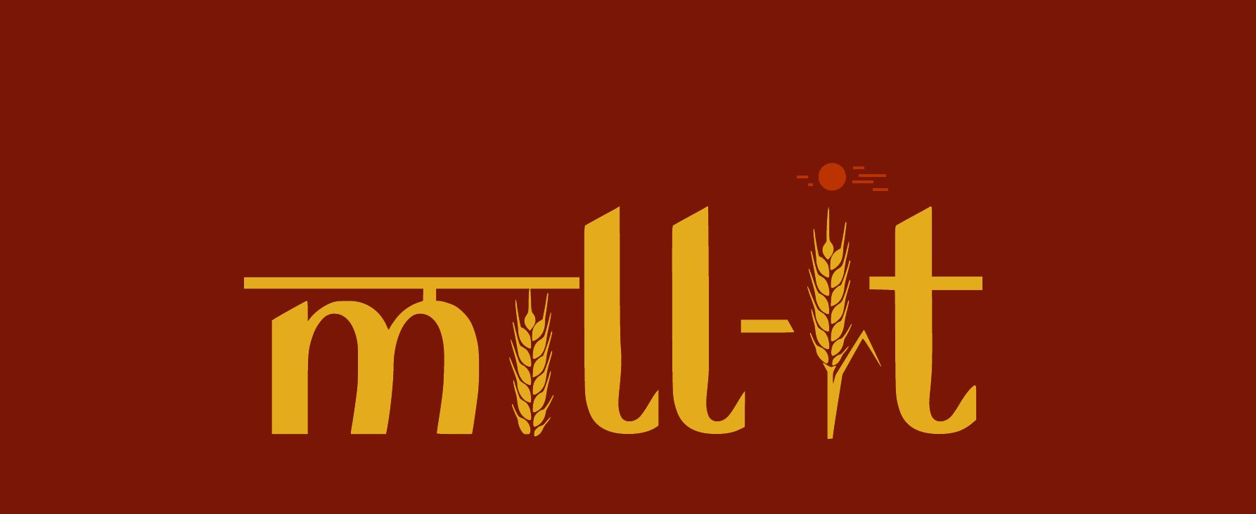 Mill-it final logo in gold on deep red